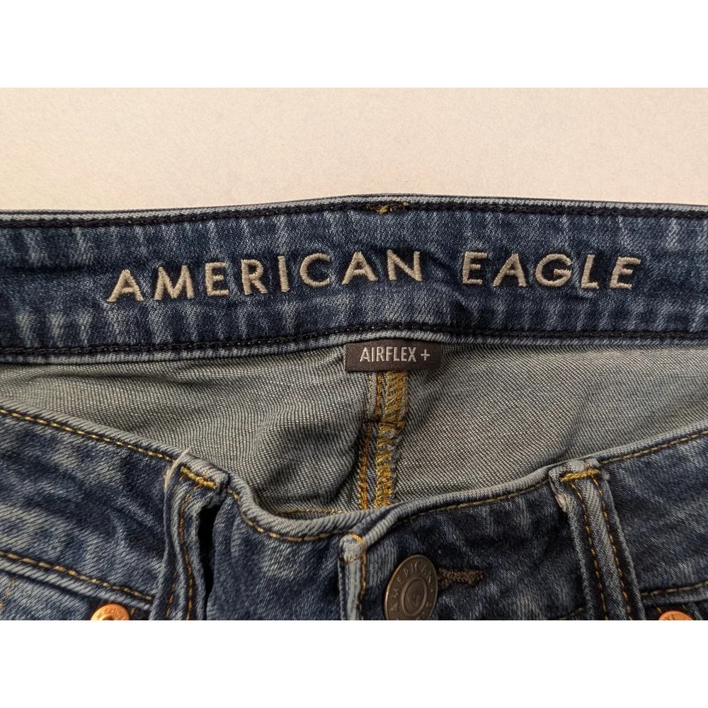 American Eagle Mens Jeans 32 x 36 Athletic Fit Airflex Dark‎ Wash Blue